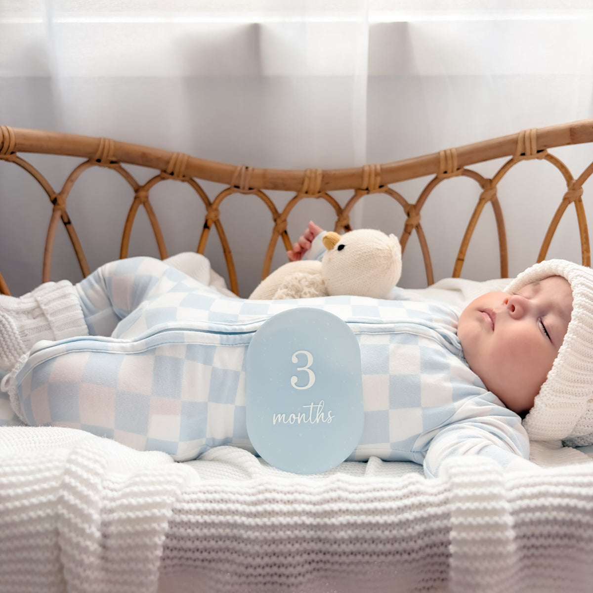 BLUE SPECKLED MILESTONE SET OVAL | UV Printed Acrylic