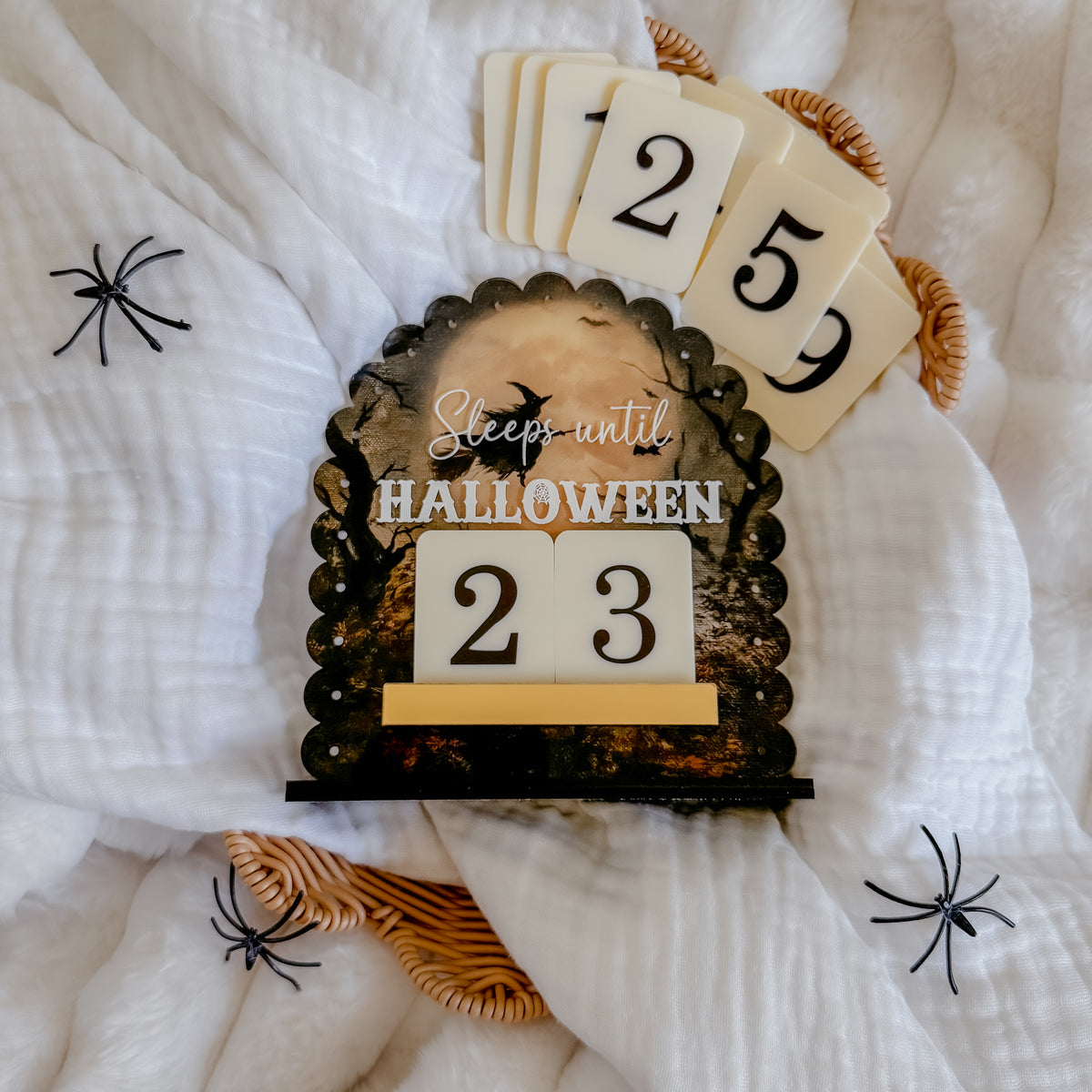 HALLOWEEN COUNTDOWN SIGN | Scalloped Arch | UV Printed Acrylic