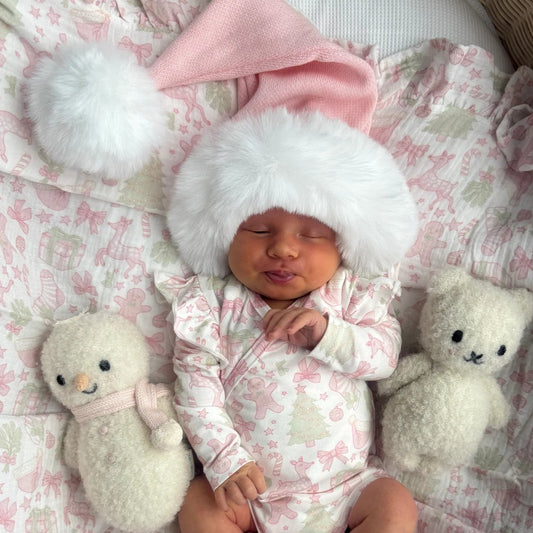 Knit Santa Hat - Baby Pink