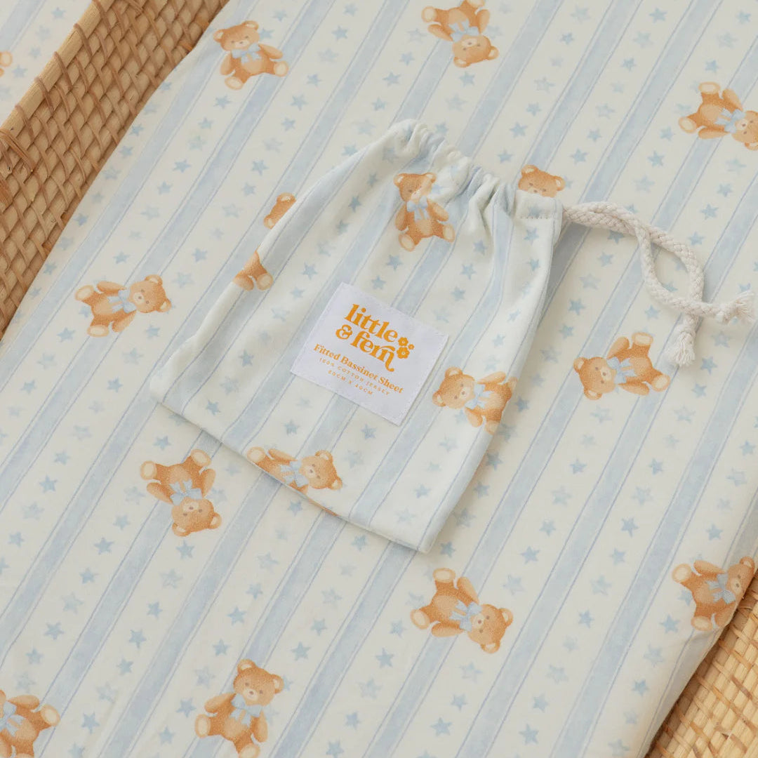 Baby blanket with teddy bear pattern matching COT SHEET