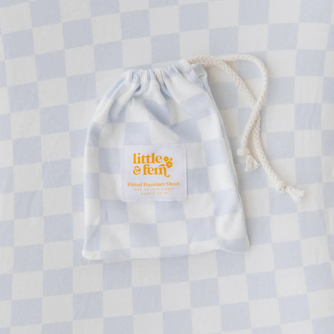 BASSINET SHEET | BLUE CHECKER