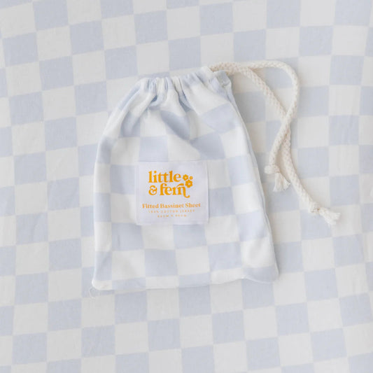 BASSINET SHEET | BLUE CHECKER