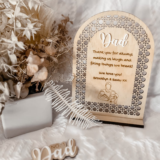 Wooden Rattan Arch Quote w/ stand *OPTIONS/PERSONALISE