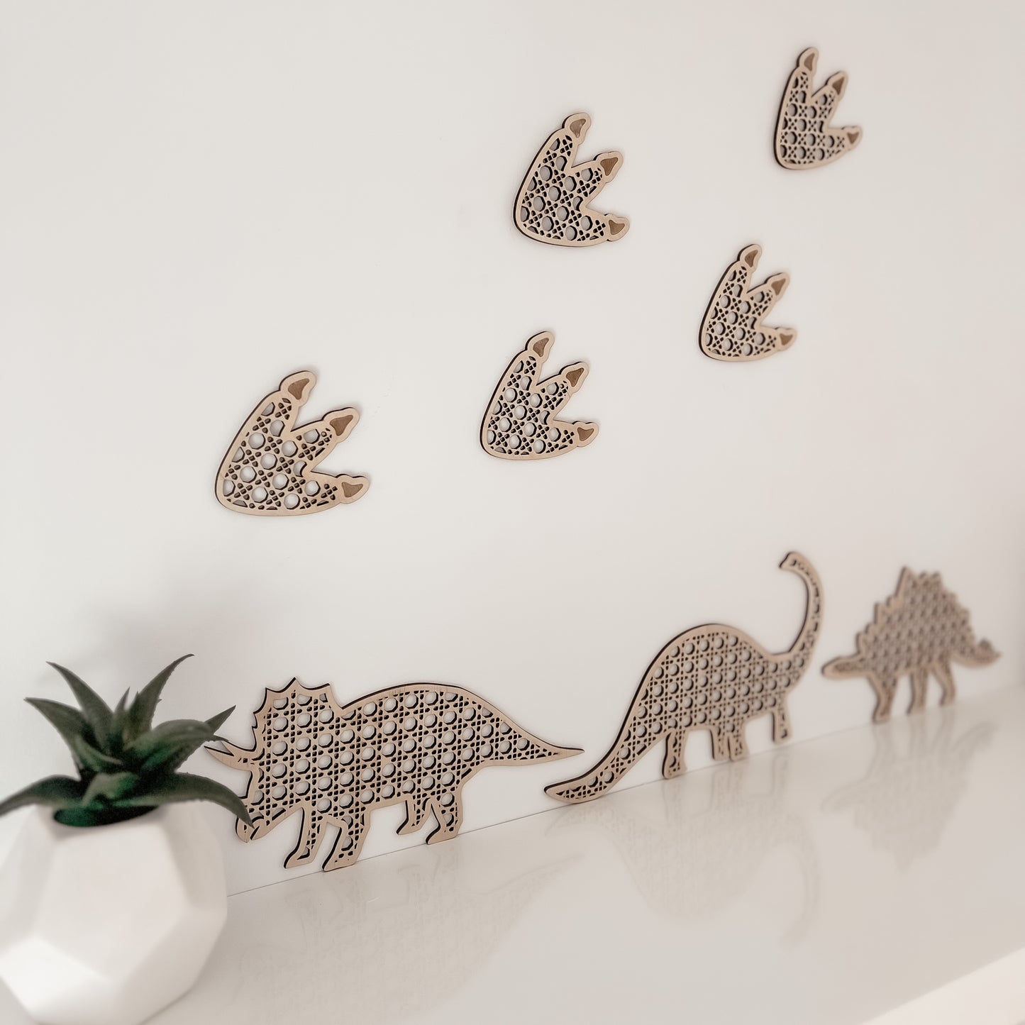 Wooden Rattan Look Bedroom Decors - Dinosaur