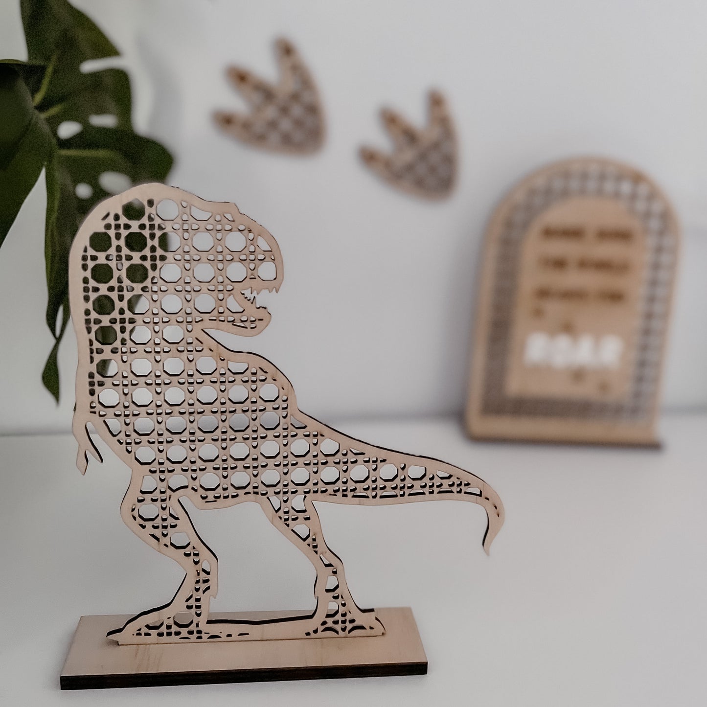 Wooden Rattan Look Bedroom Decors - Dinosaur