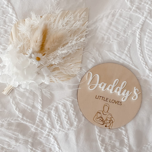 Wooden "Daddy's Little Loves" Plaque