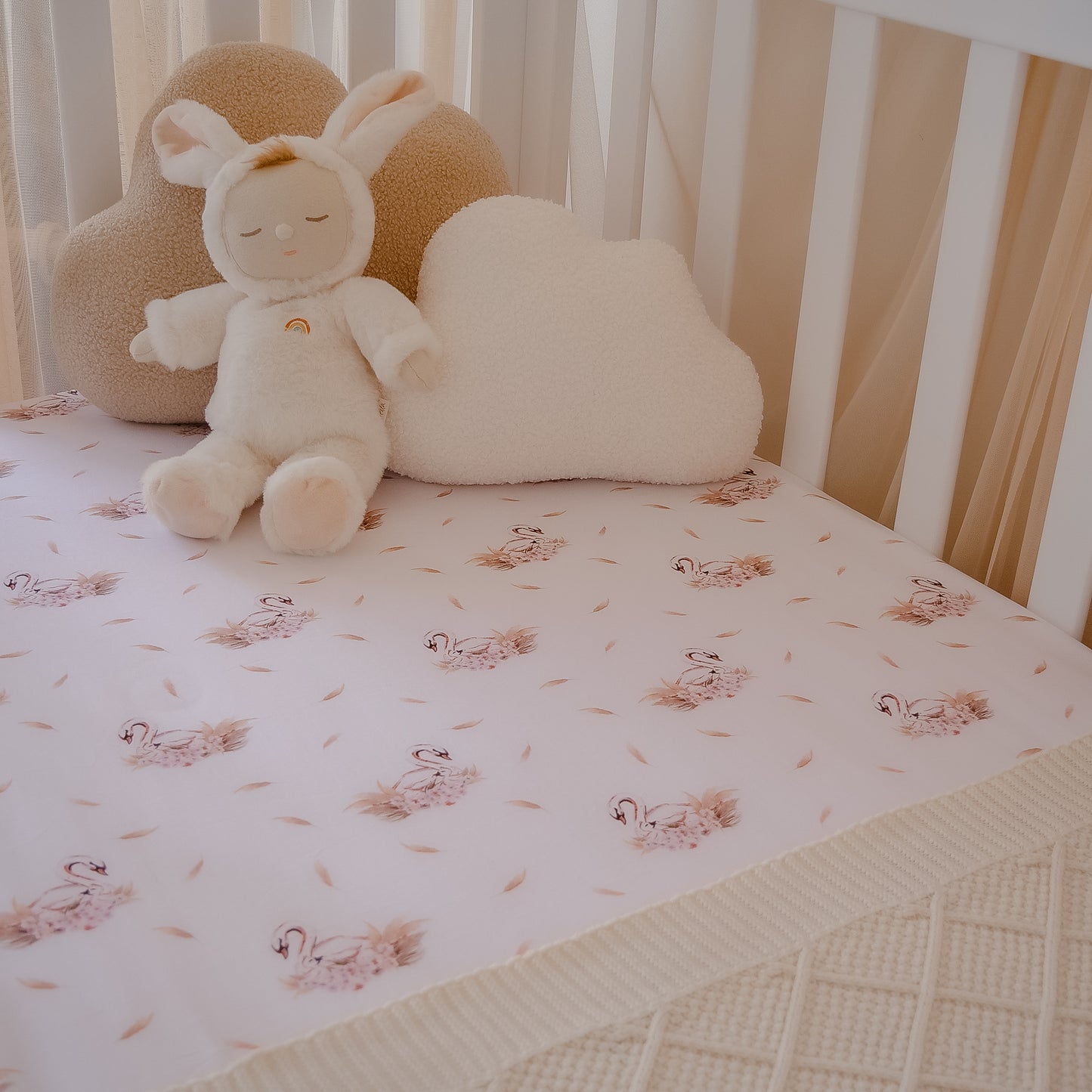 Swan Fitted Cot Sheet