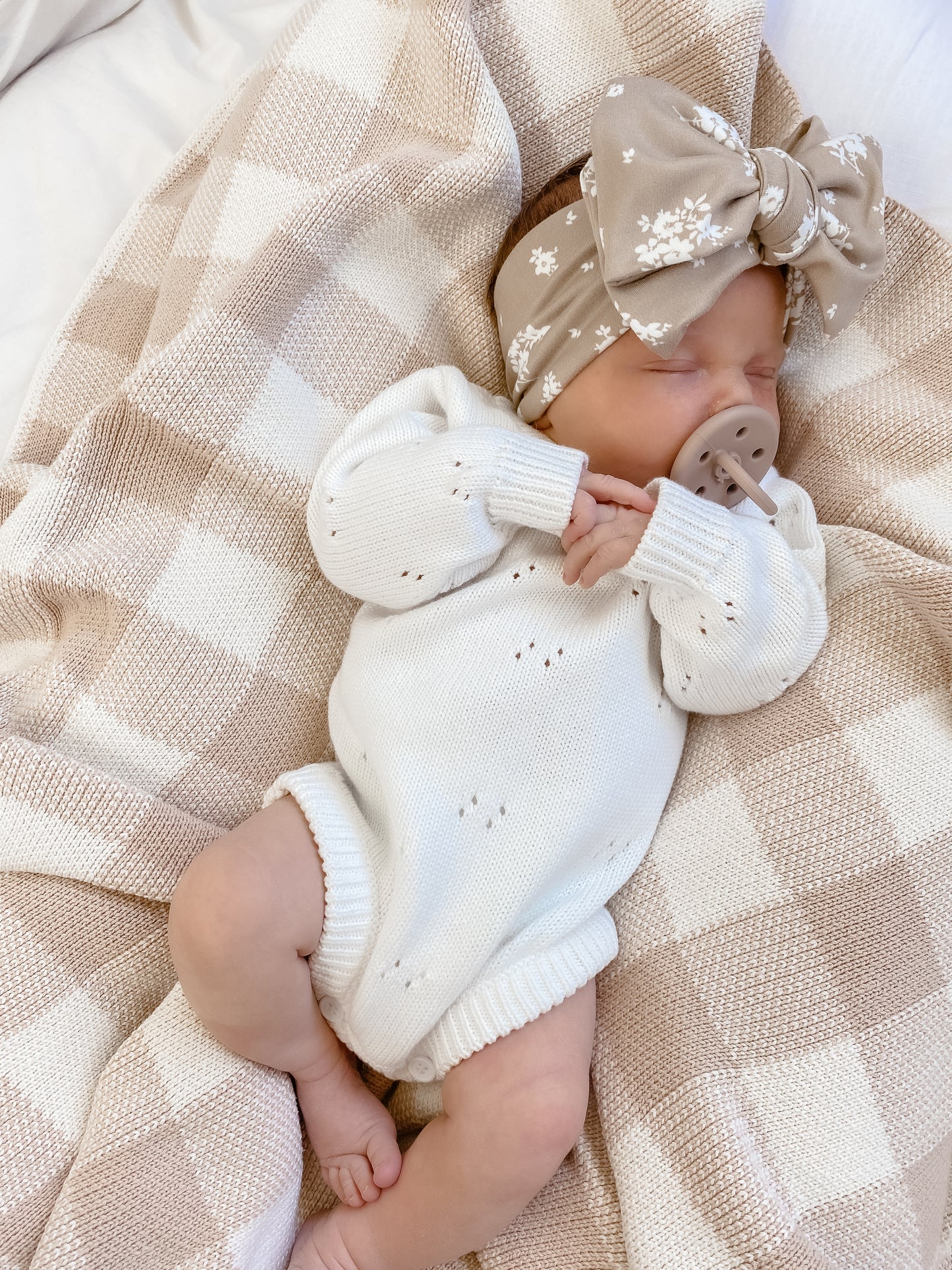 Knit Pointelle Romper - Marshallow