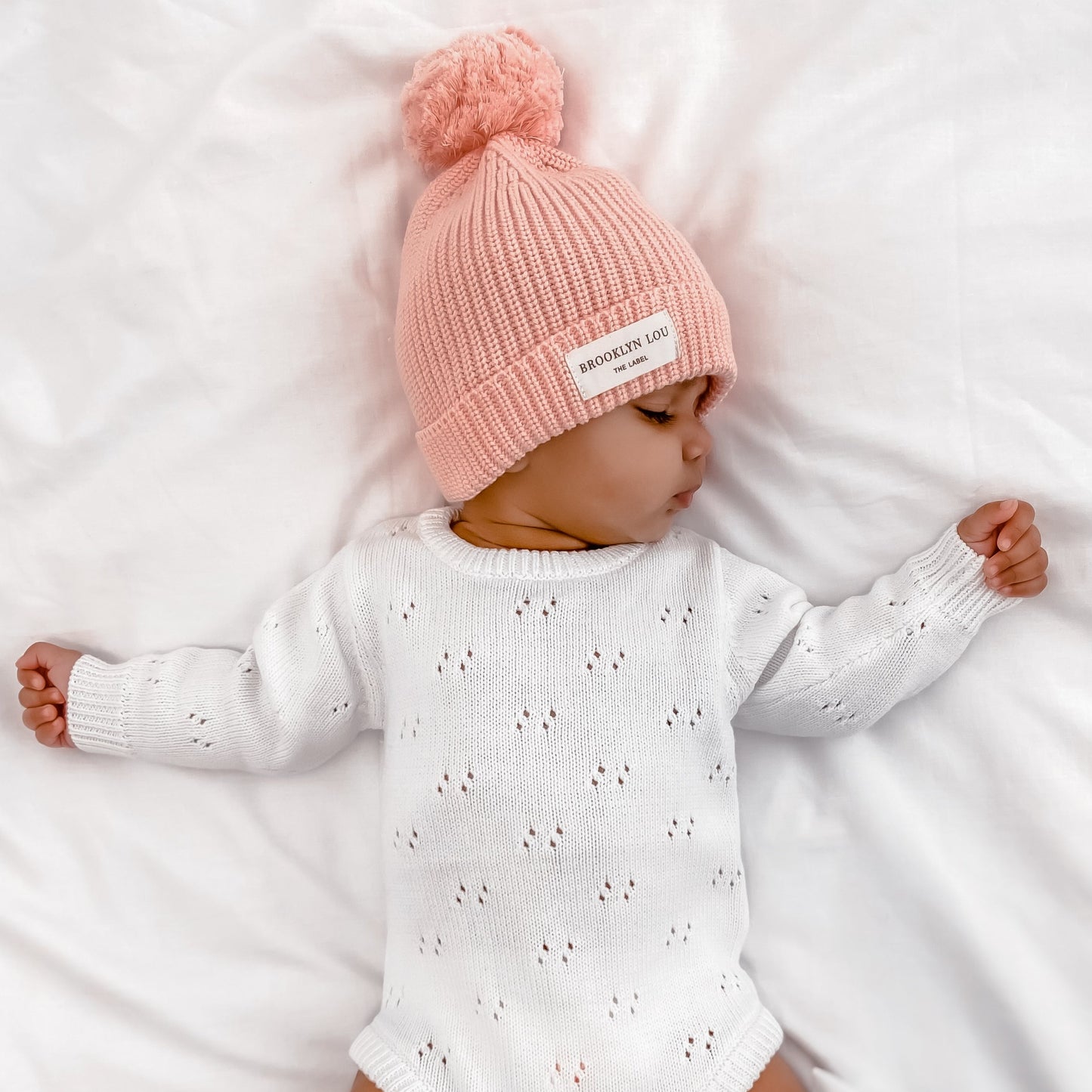 Knit Beanie - Baby Pink