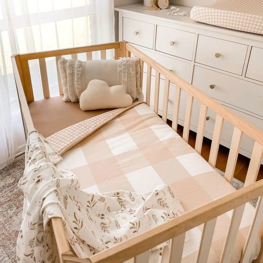 Sand Gingham Large Quilt