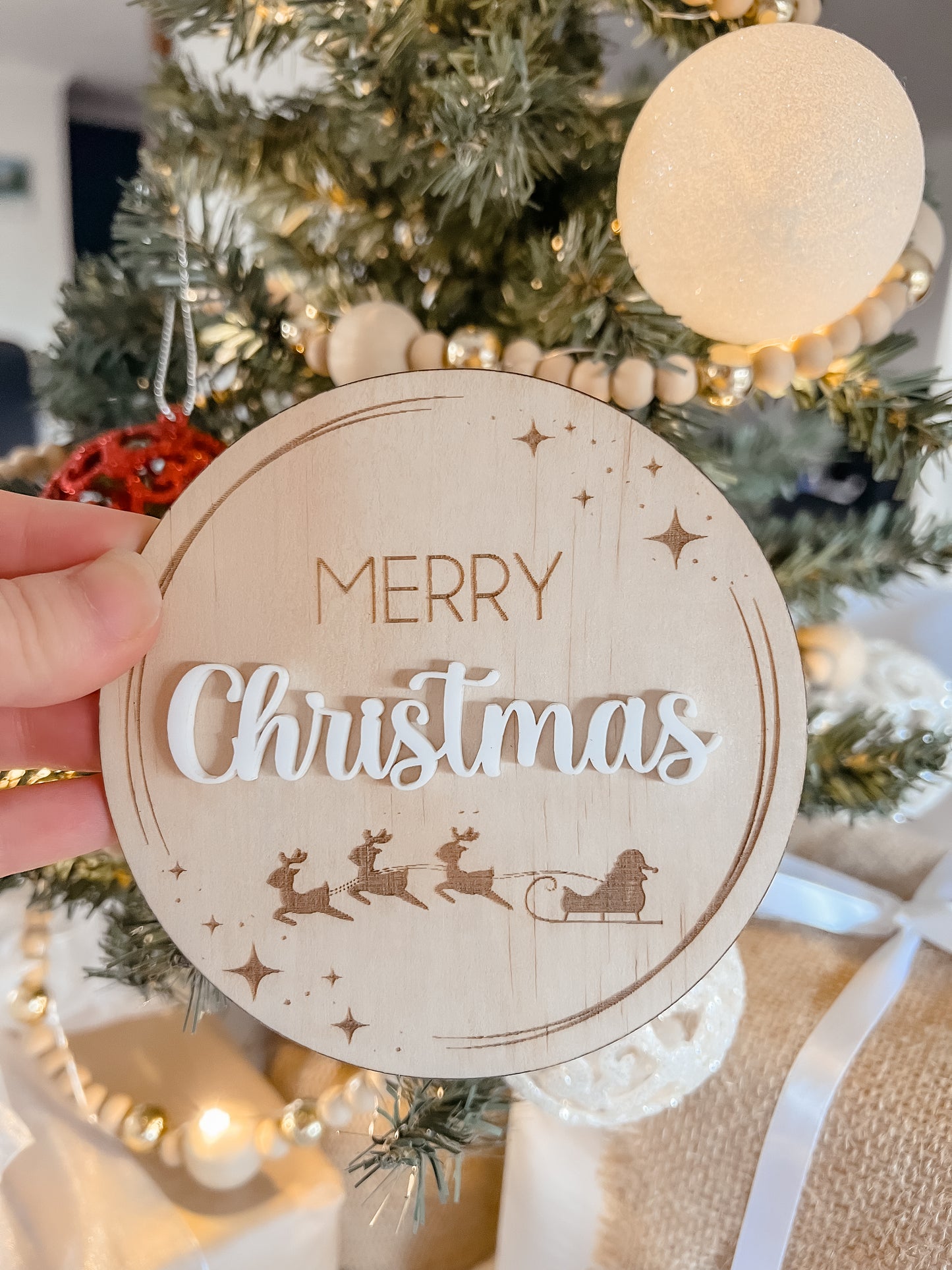 Wooden "Merry Christmas" Plaque