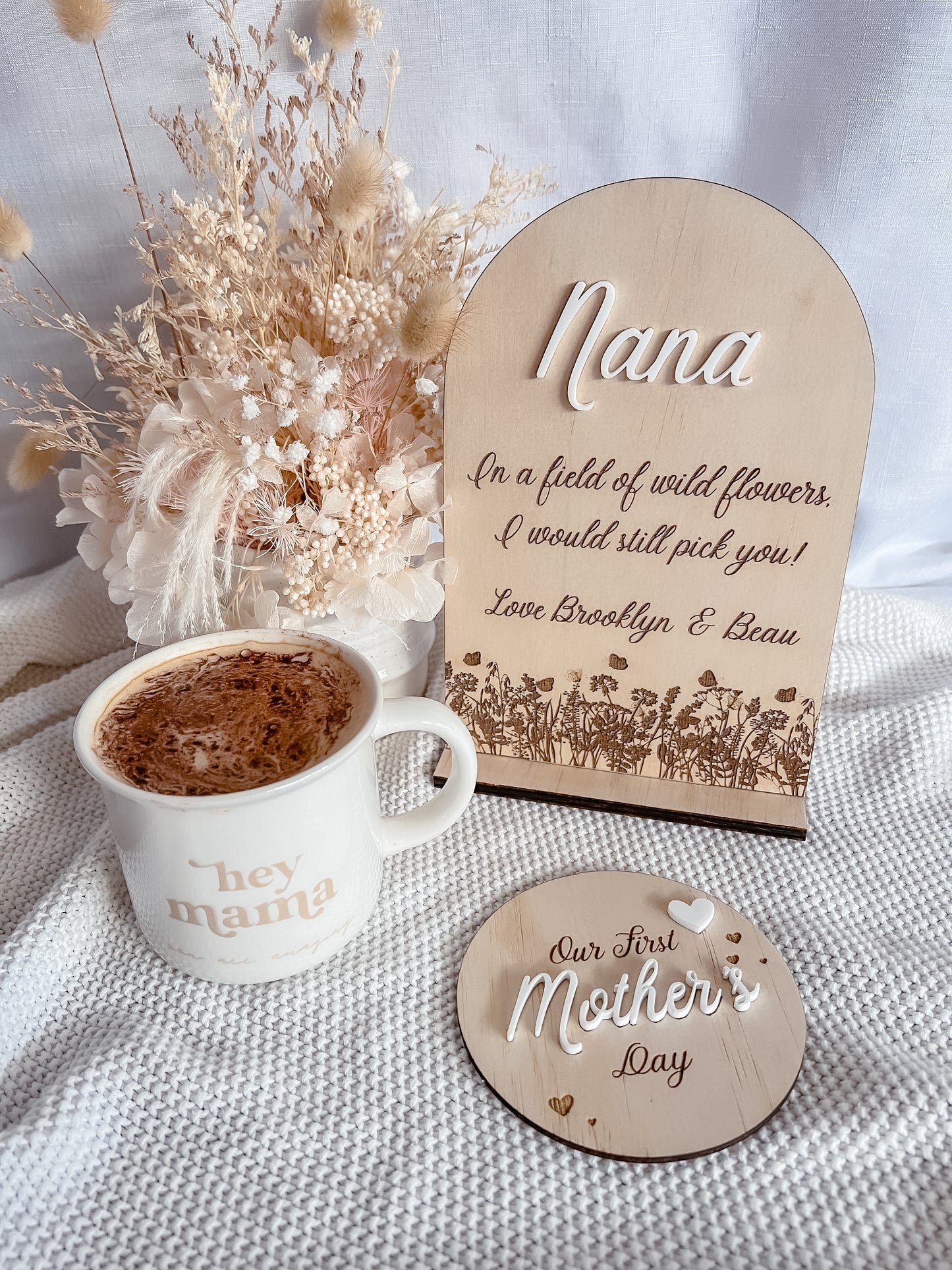 Wooden "Our First Mother's Day" Plaque