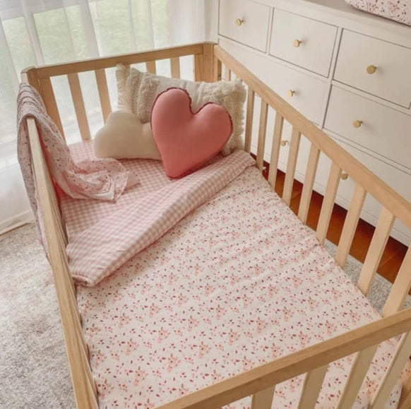 Florence/ Pink Gingham Cot Quilt