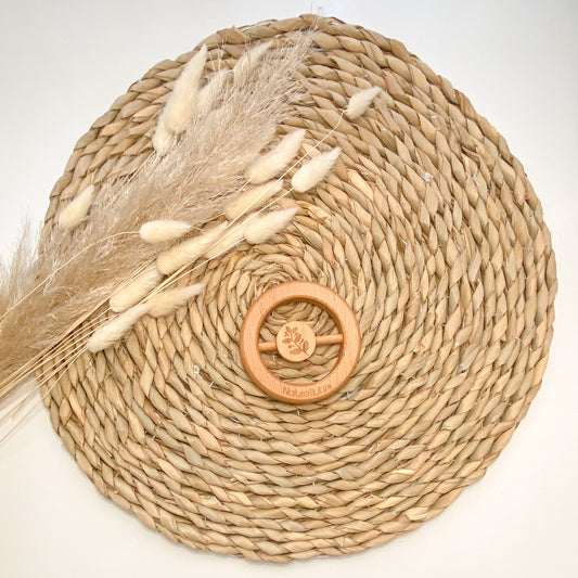 Wooden Teether Rattle - Leaves Design
