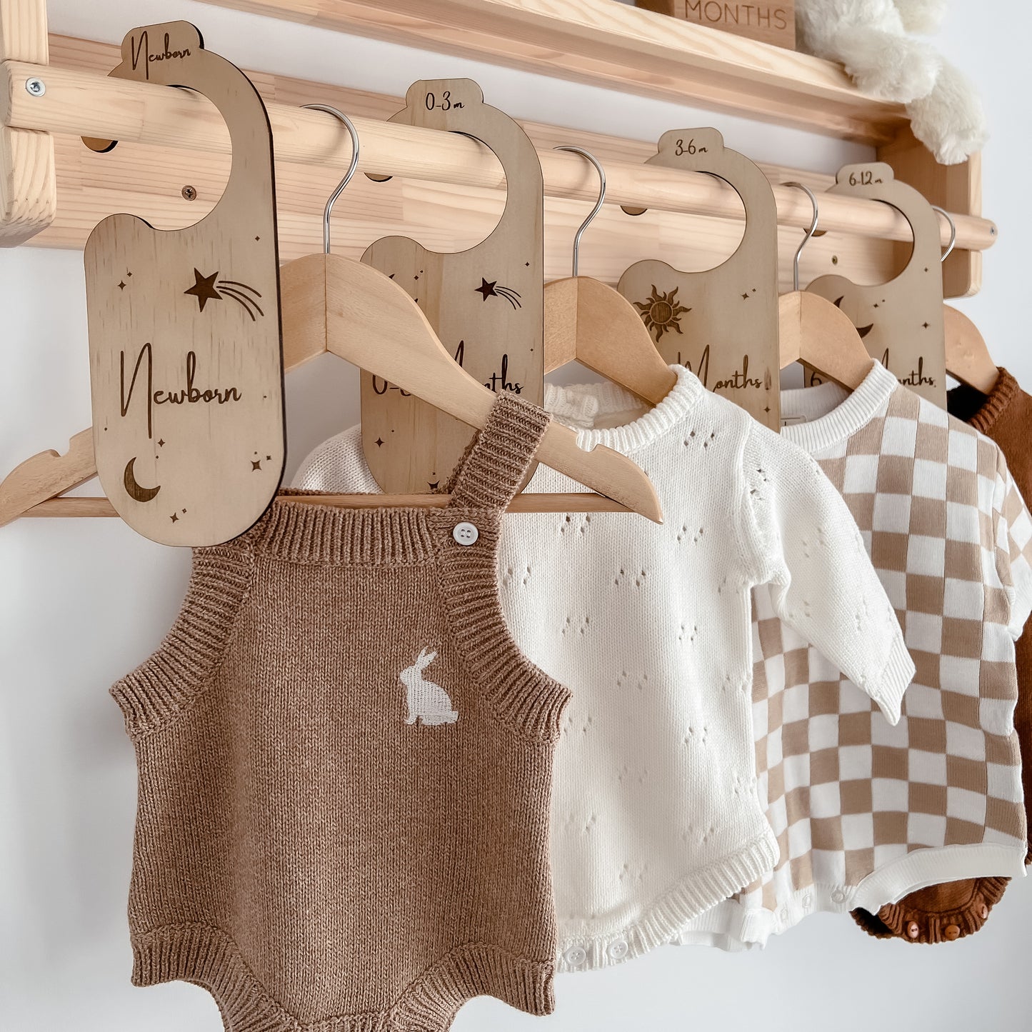 Wooden Nursery/Baby Wardrobe Dividers - Celestial