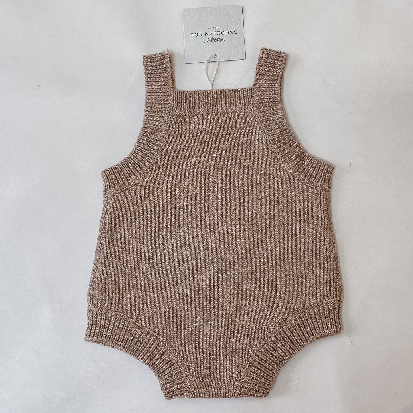 Knit Bunny Romper - Toffee Marle