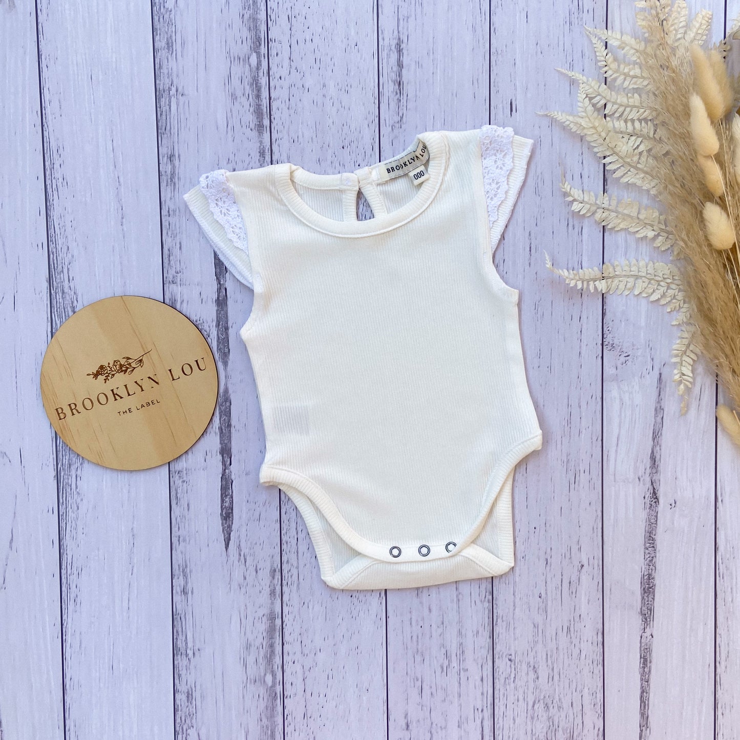 Brooklyn Ivory Ribbed Singlet/Suit