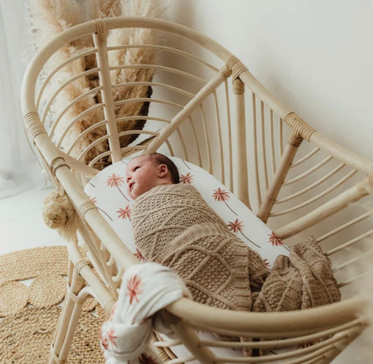 Taupe Organic Knitted Blanket