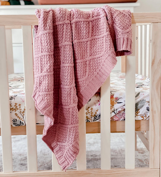 Rose Organic Knitted Blanket